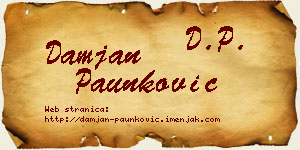Damjan Paunković vizit kartica